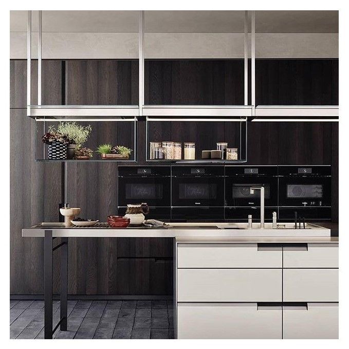 Armario de cocina de villa / apartamento con el mejor color de chapa y madera sólida duradera