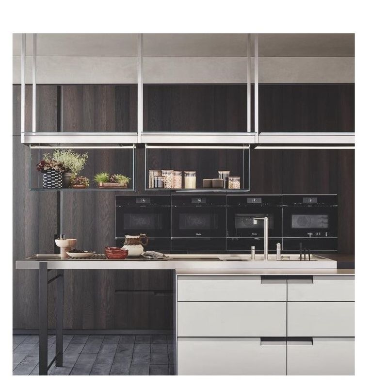 Armario de cocina de villa / apartamento con el mejor color de chapa y madera sólida duradera