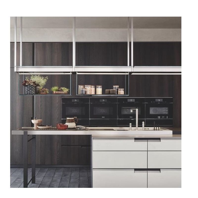 Armarios de cocina de estilo europeo con opciones de color de chapa personalizada