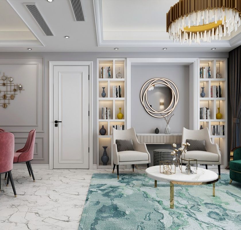 Estilo contemporáneo de apertura lateral de lujo Puertas interiores personalizadas con marcos Madera en blanco