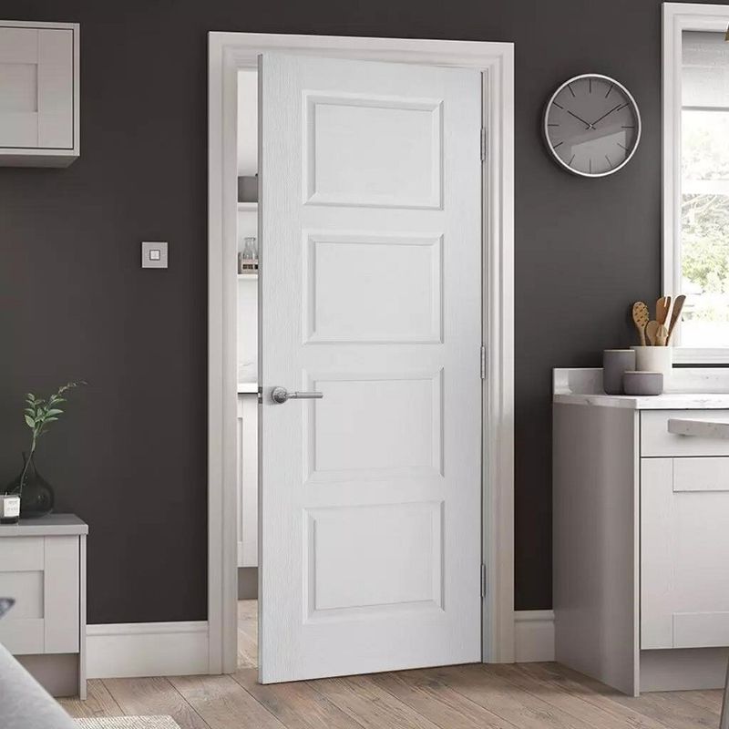 Estilo contemporáneo de apertura lateral de lujo Puertas interiores personalizadas con marcos Madera en blanco