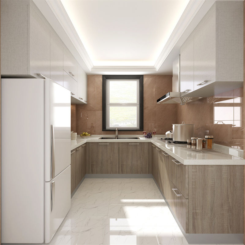 Accesorios de cajones Blum para 2022 Gabinete de cocina gris en renovación moderna de la villa