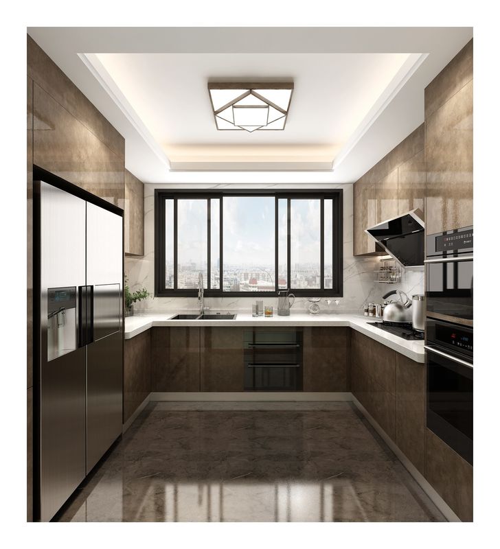 Armarios de cocina modulares con color de chapa personalizado