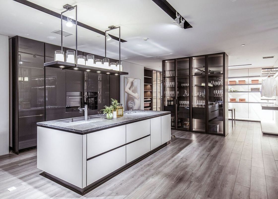 Armarios de cocina modulares con color de chapa personalizado