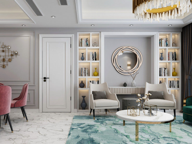 Puertas interiores de diseño moderno de abertura lateral de chapa para casas de Italia