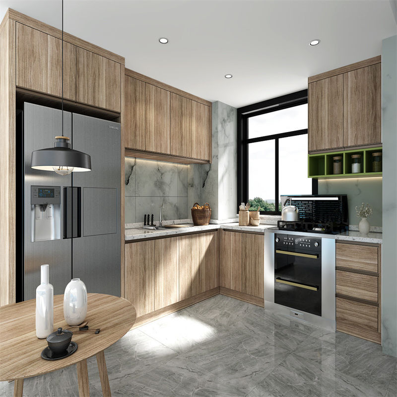 Diseño moderno YALIG Armarios de cocina de madera de color mate con cajones en blanco y negro
