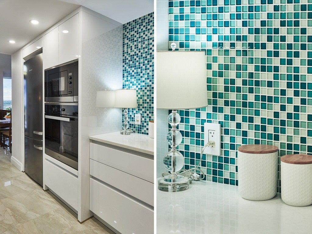 Gabinete de cocina de colores brillantes personalizados para una limpieza fácil en apartamentos de muebles populares