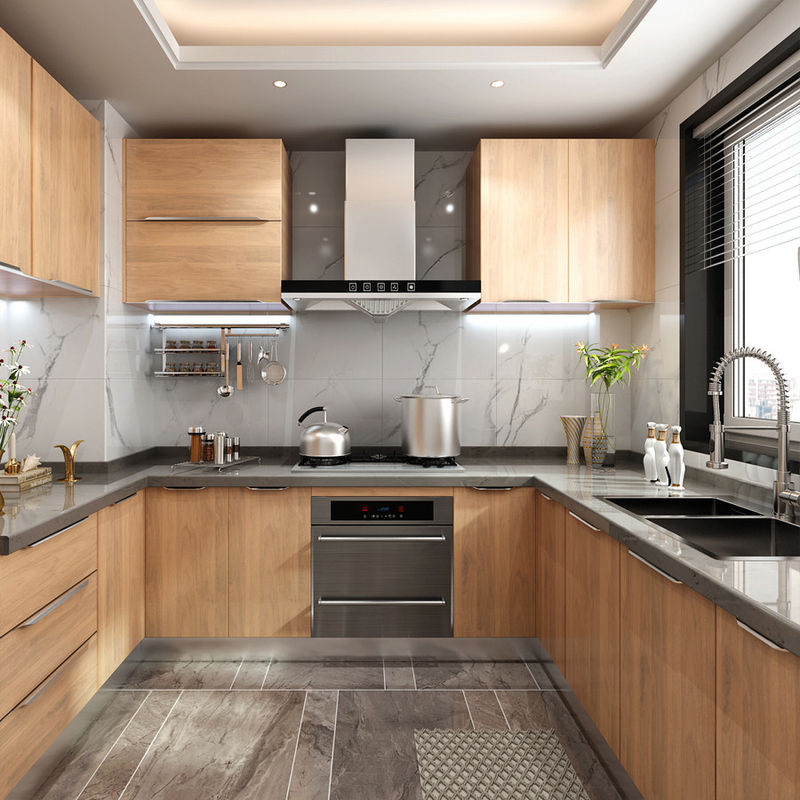 Cabinetes de cocina de estilo villa europeo a prueba de agua a prueba de fuego