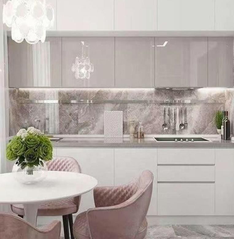 Fabricación perfecta Mercado de muebles italiano Armarios de cocina modulares con patada de pie