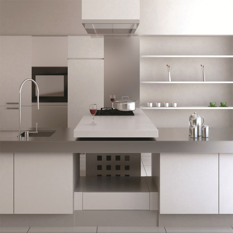 Cabinet de cocina de madera personalizado con color de carilla y accesorios para contenedores de residuos