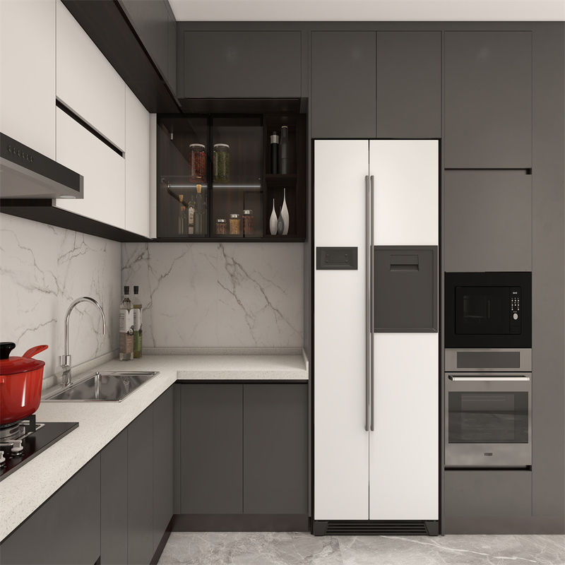 Transforme su cocina con gabinetes de madera gris y puertas de MDF personalizables de YALIG