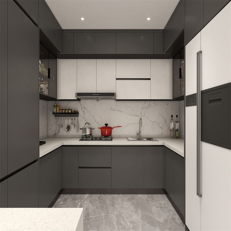 Transforme su cocina con gabinetes de madera gris y puertas de MDF personalizables de YALIG