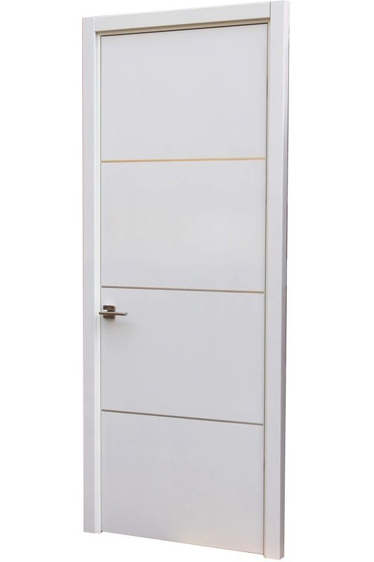 Material MDF tamaño personalizado Puerta de dormitorio interior blanca con marco y apertura lateral