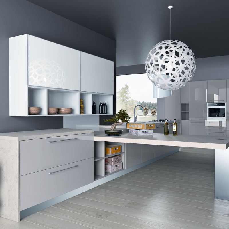 Blum Hardware y acabado de chapa YALIG Smart Shaker gabinete de cocina para el apartamento