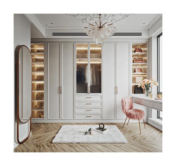 Armario de dormitorio personalizado de madera MR HDF de alta gama para los requisitos de estilo moderno