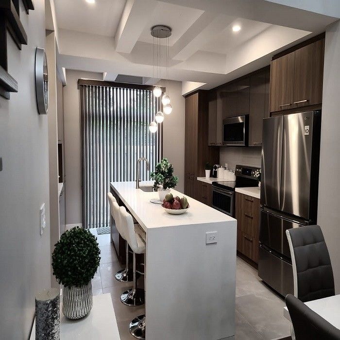 Armarios de cocina modulares YALIG de color carilla personalizados con maquinaria y cajones Blum