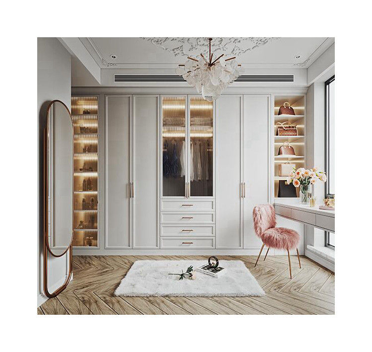 Diseño personalizado PANEL estilo de madera Armario dormitorio Armario de almacenamiento para el apartamento del hotel