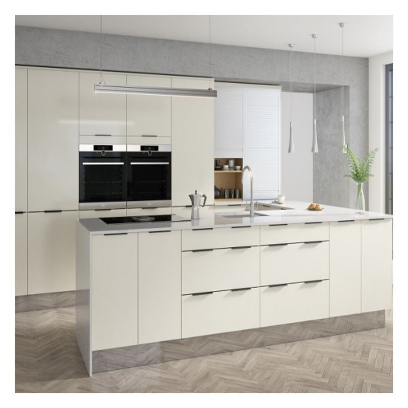 Armarios de cocina modulares personalizados con diseño sin pintura brillante y panel de puerta del agitador
