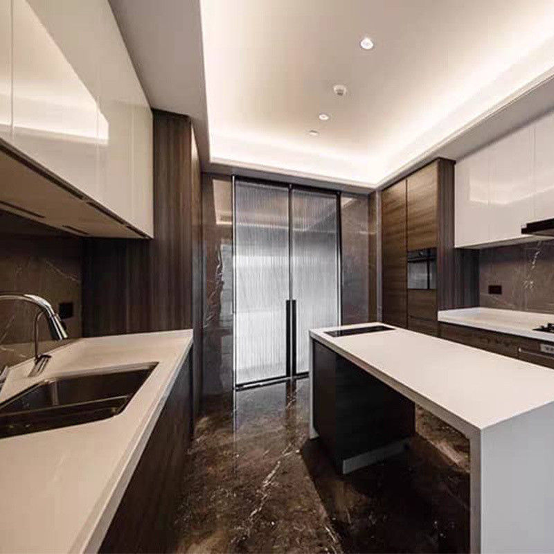 Blum cajón equipado tamaño personalizado lujo diseño moderno gabinete de la pared de la cocina impermeable