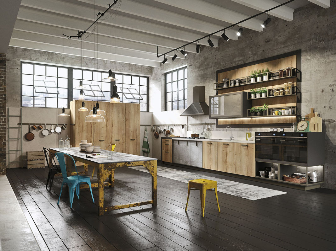 Tamaño personalizado de madera blanca de lujo Apartamento gabinetes de cocina conjuntos con contenedor de residuos