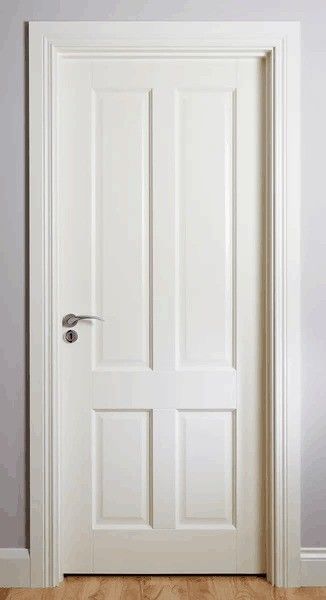 Moderno estilo sencillo de madera maciza de apertura lateral interior puerta de la habitación para una fácil instalación