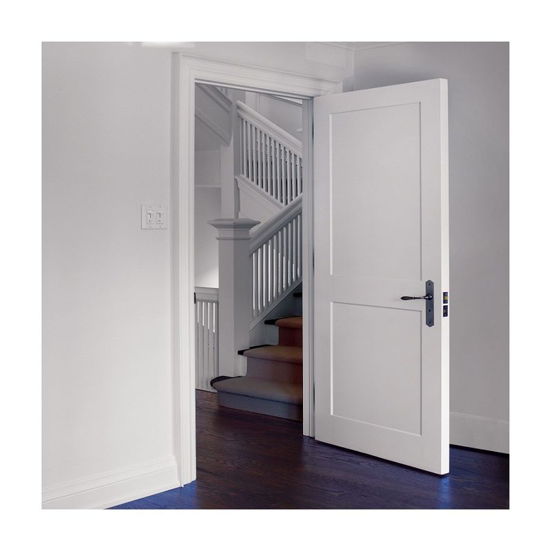 Puerta interior blanca de chapa de madera sólida con marco de tamaño personalizado e impermeable