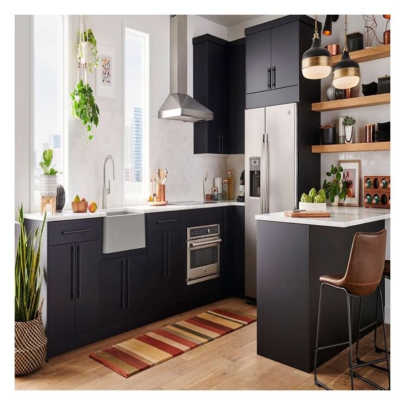 Flat Pack Kitchen Cabinetry Conjunto de gabinetes de cocina equipados con un diseño y accesorios modernos