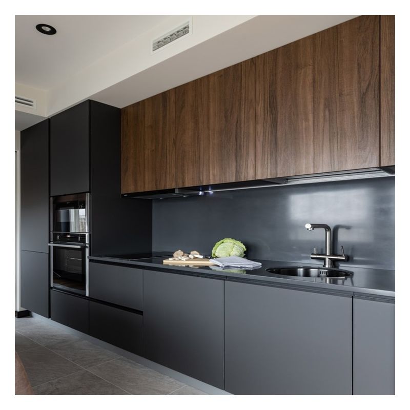Flat Pack Kitchen Cabinetry Conjunto de gabinetes de cocina equipados con un diseño y accesorios modernos
