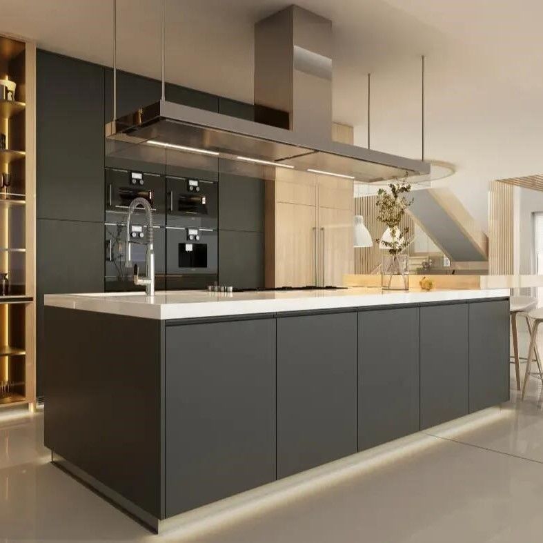 Gabinete de cocina moderno en blanco mate para la renovación de cocinas antiguas en Villa