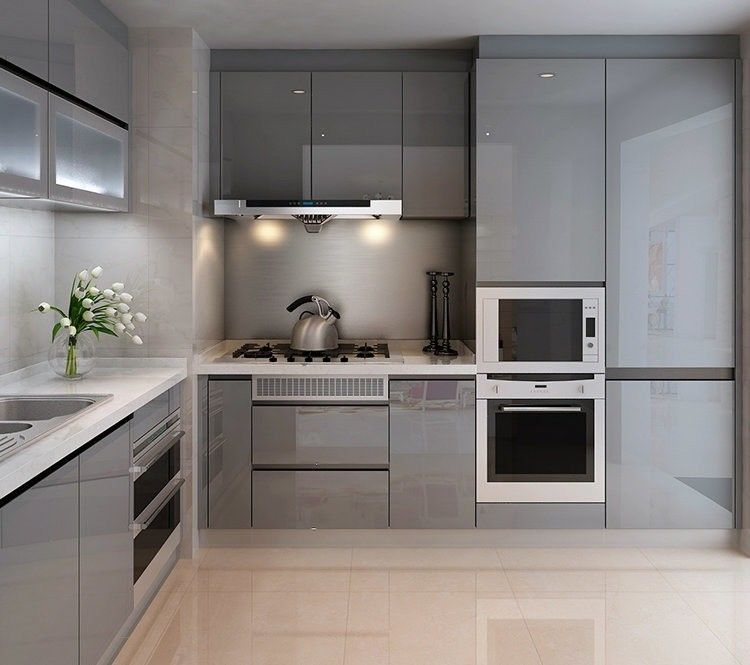 Ventaja impermeable y resistente al fuego gabinete de cocina completo de lujo estilo villa europea