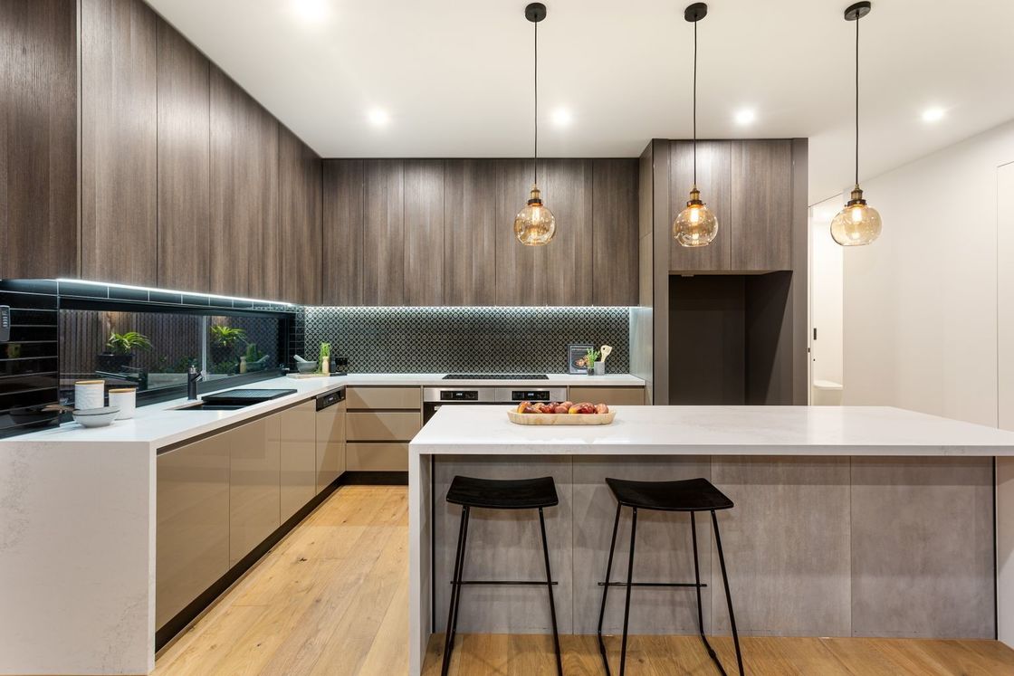 Ventaja impermeable y resistente al fuego gabinete de cocina completo de lujo estilo villa europea
