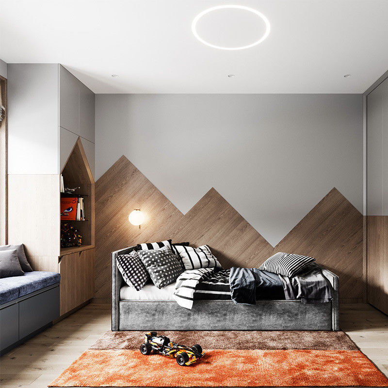 Diseño de armario de niños de madera de alta gama para el armario de pared de dormitorio hecho a medida
