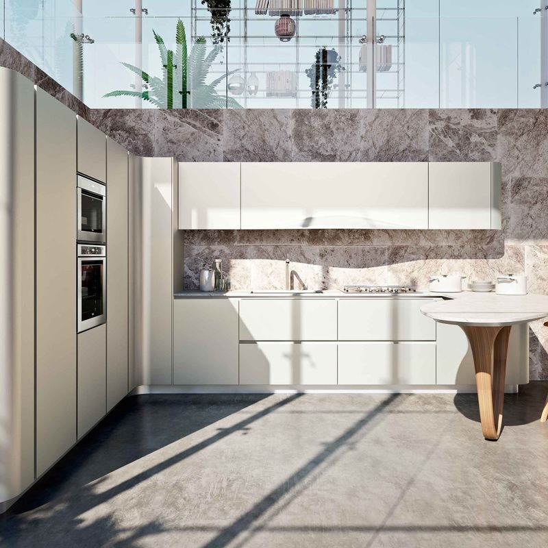 Blum cajón diseño moderno de madera maciza gabinete de cocina blanco muebles para cocina de lujo