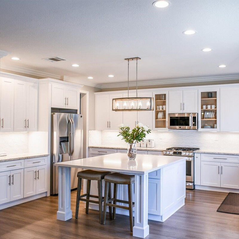 Armarios de cocina modulares completos para apartamentos de lujo de estilo europeo y tamaño personalizado