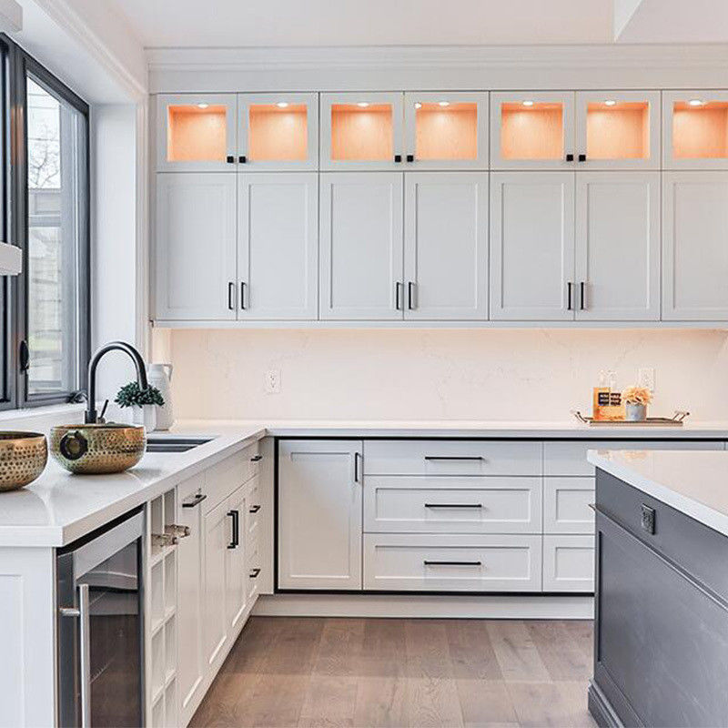 Cabinet de cocina de estilo de tamaño ajuste de pared de diseño moderno para muebles de cocina