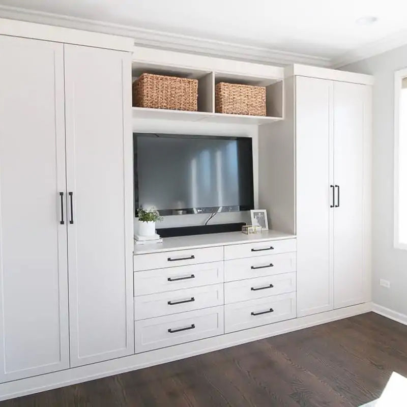 Estilo pop lujo almacenaje personalizado armario de dormitorio en diseño moderno con estilo de madera PANEL