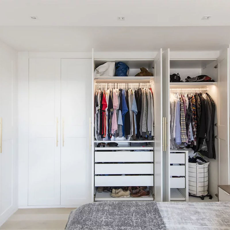 Estilo pop lujo almacenaje personalizado armario de dormitorio en diseño moderno con estilo de madera PANEL