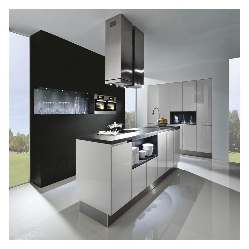 Gabinete de cocina de apartamento con color Ral personalizado y diseño CAD / 3D profesional