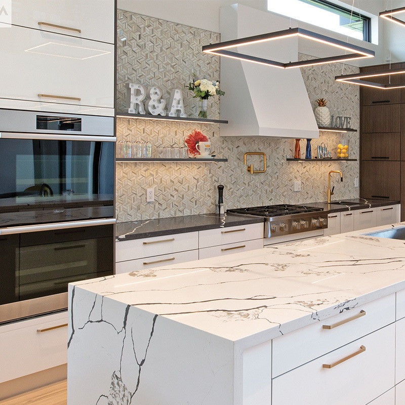 Color de carilla personalizado YALIG Moderno estilo de madera lujoso gabinete de cocina de gama alta