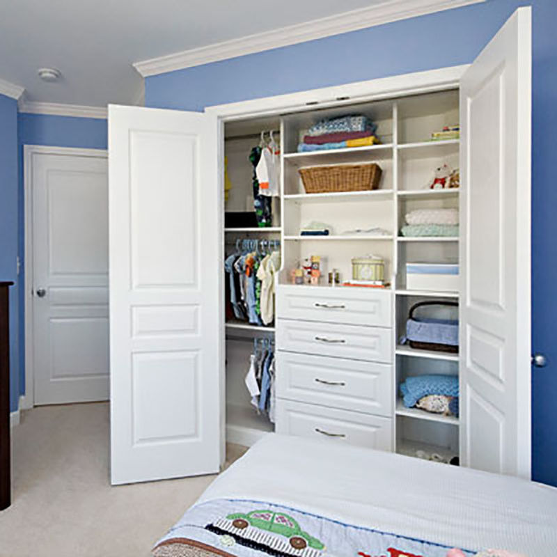 Conjunto de muebles modernos para el guardarropa de dormitorio Diseño incorporado y opciones 2D / 3D