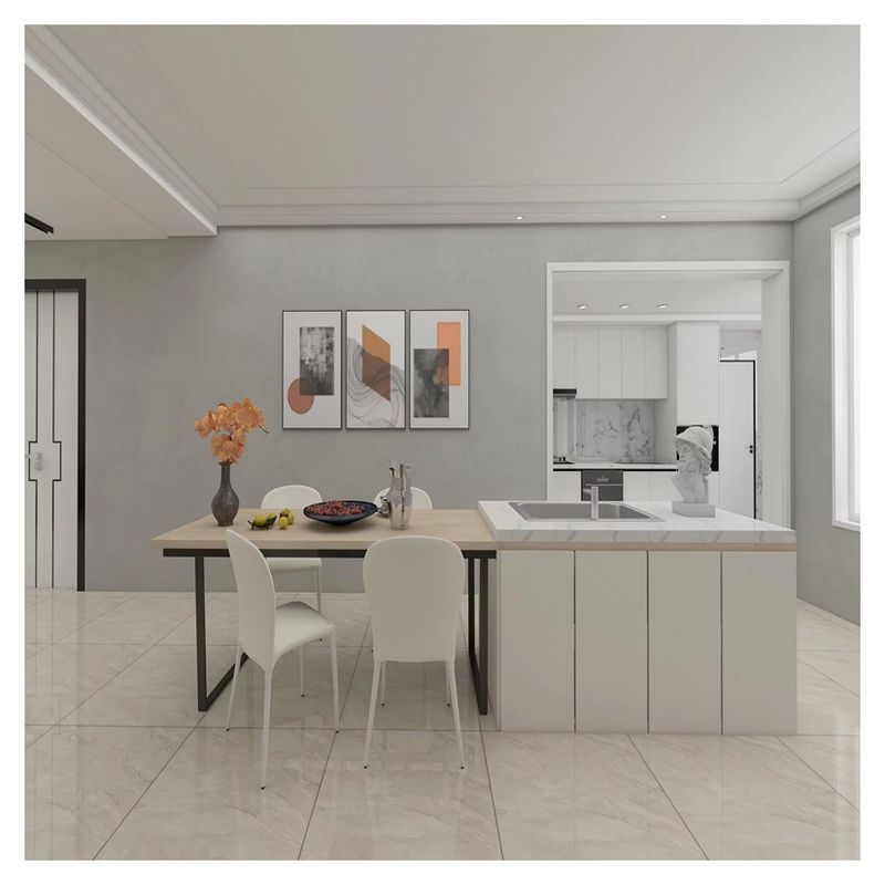 Conjuntos de gabinetes de cocina de PVC de color blanco de chapa personalizados para diseño moderno en el mercado