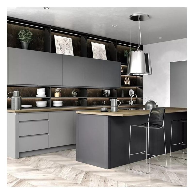 Tamaño a medida Diseño moderno Laca de pintura gabinetes de cocina para la solución completa de la cocina