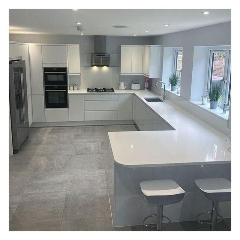 final Estilo moderno Blanco de madera sólida Laca Modular gabinetes de cocina para la renovación del hogar