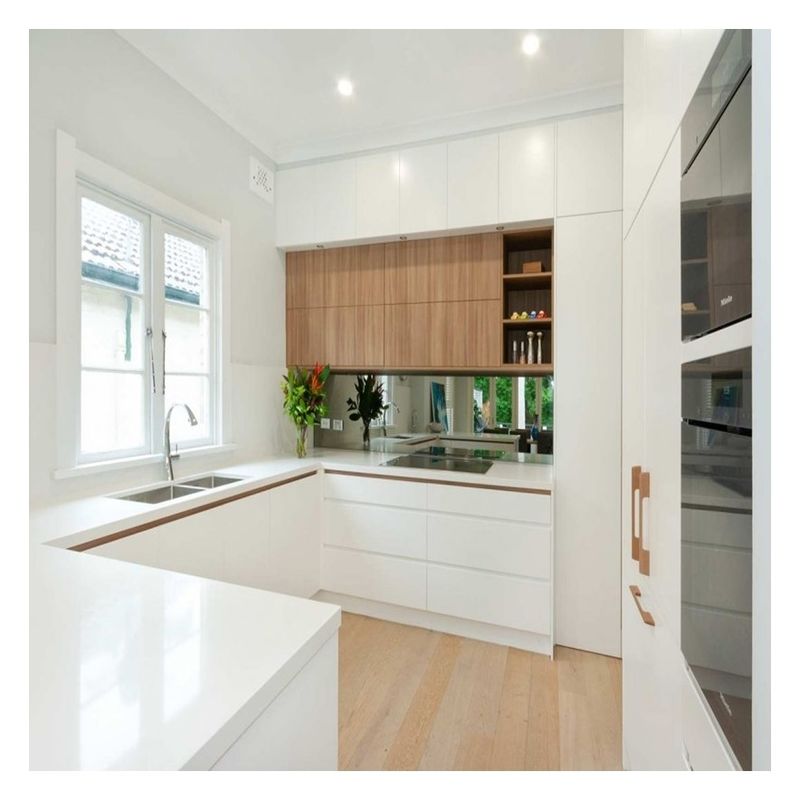 final Estilo moderno Blanco de madera sólida Laca Modular gabinetes de cocina para la renovación del hogar