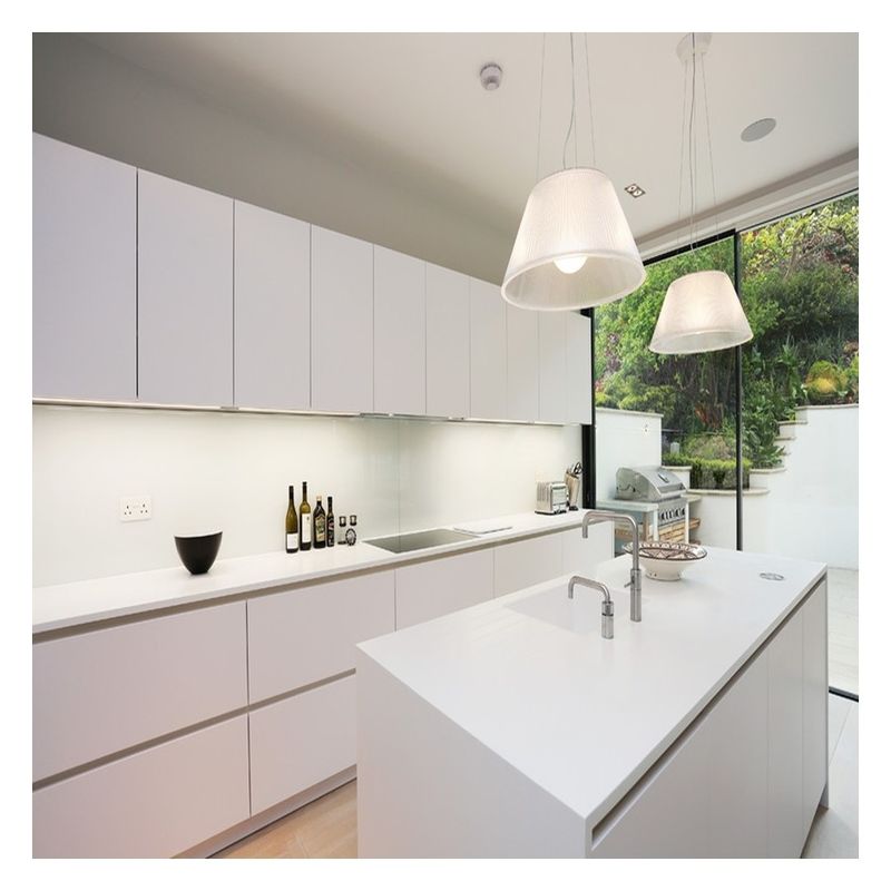final Estilo moderno Blanco de madera sólida Laca Modular gabinetes de cocina para la renovación del hogar