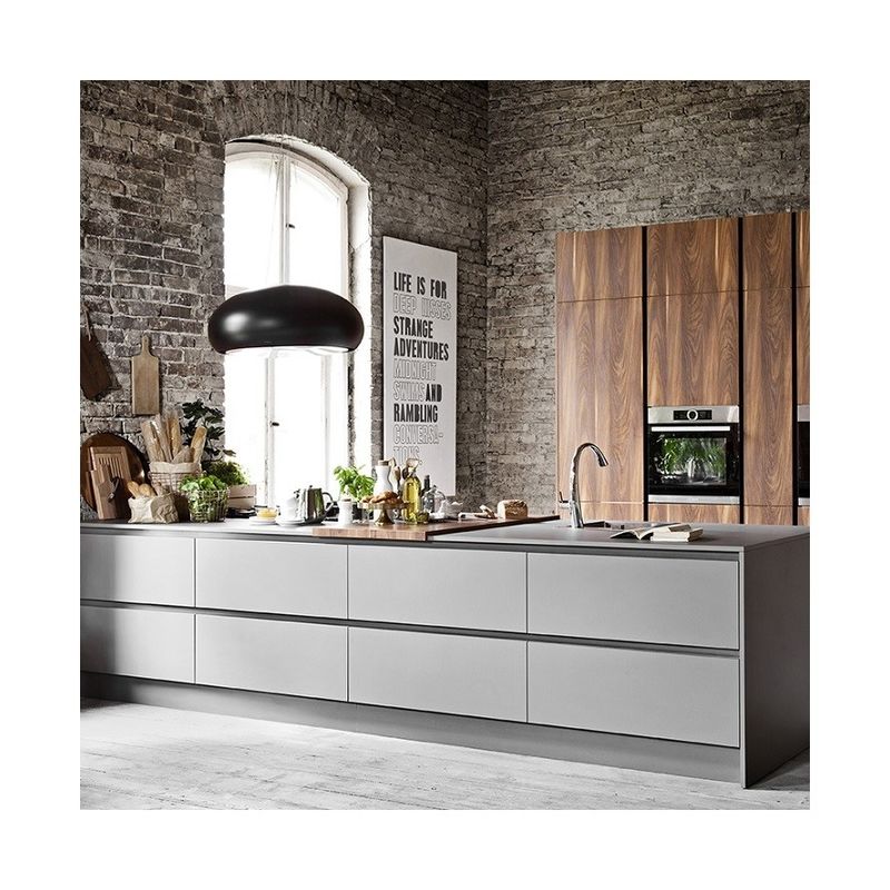 Tamaño personalizado Diseños modernos Mates Armarios de cocina clásicos para estilo de diseño moderno