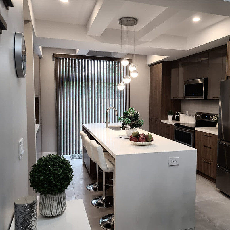 Tamaño personalizado Diseños modernos Mates Armarios de cocina clásicos para estilo de diseño moderno