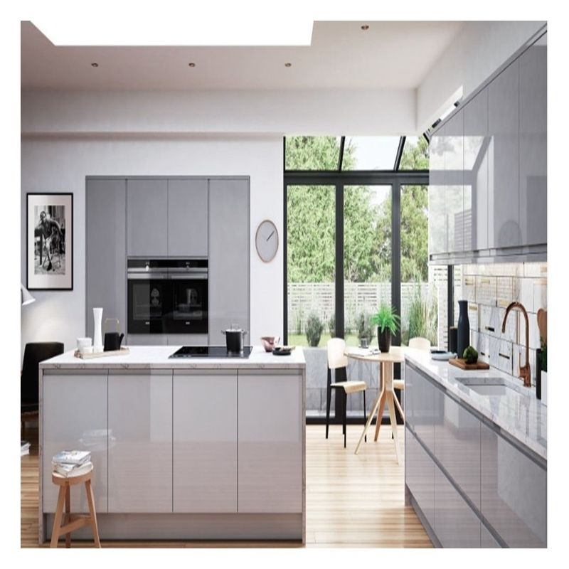 Fácil limpio ventaja de personalización de estilo moderno brillante gabinetes de cocina para el apartamento