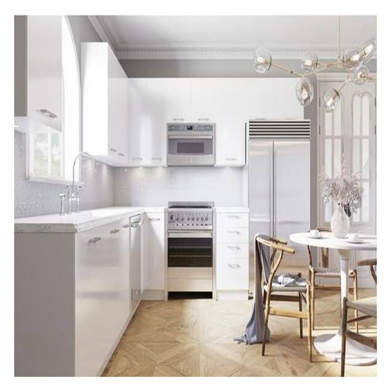 Fácil limpio ventaja de personalización de estilo moderno brillante gabinetes de cocina para el apartamento