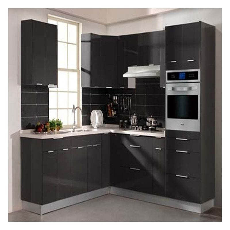 Fácil limpio ventaja de personalización de estilo moderno brillante gabinetes de cocina para el apartamento